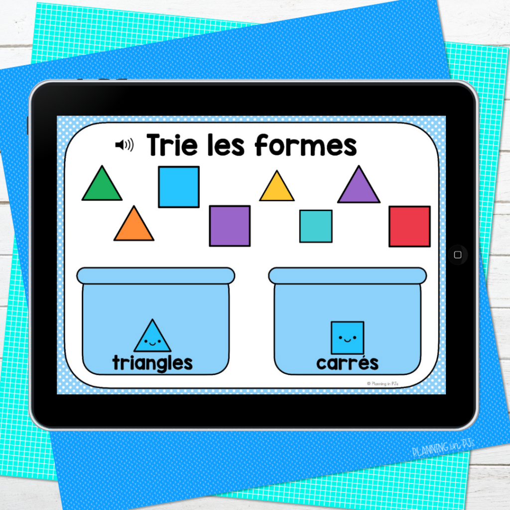 French Shapes Boom Cards™ identifying and sorting