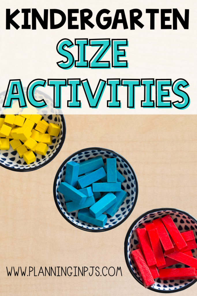 There are several topics related to measurement in kindergarten, and one is size. In this post, I'm going to talk about what to teach, ideas for teaching about size, and size activities for the whole group, small groups/centers, and using technology!